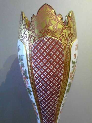 Fine Tall 19th Century Bohemian Red Overlay Glass Vase