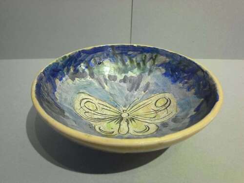 Quentin Bell (1910 - 1996) Hand Painted Pottery Butterfly Bowl