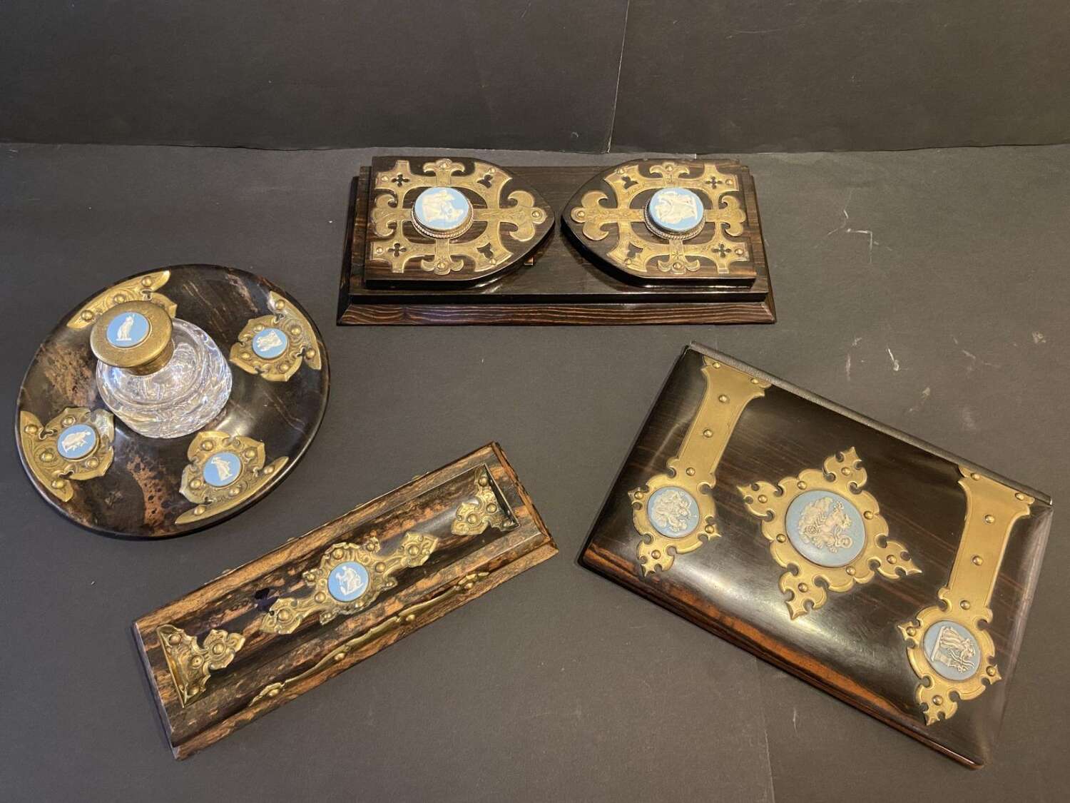 Fine 19th Century Coromandel Wood Desk Set