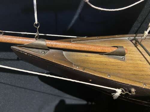 Fine Quality Edwardian Period Wooden Pond Yacht