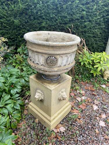 Large and Imposing th Century Urn on Stand