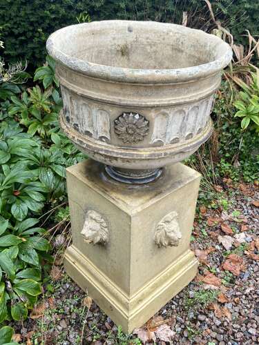 Large and Imposing th Century Urn on Stand