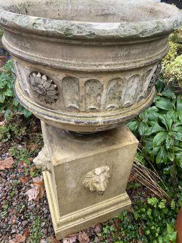 Large and Imposing th Century Urn on Stand